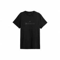 4F Mens Short-Sleeved T-shirt - Black Outdoor Clothing