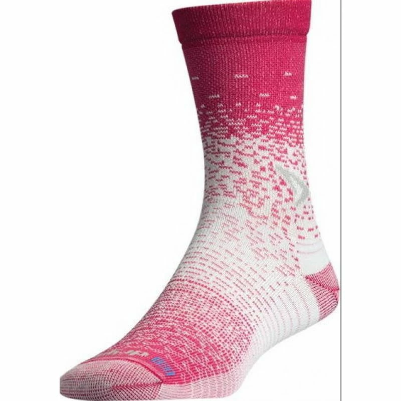 Drymax Womens Thin Running Crew Socks - Pink/White