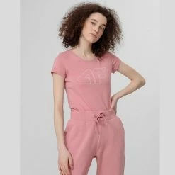 4F Womens Casual T-shirt - Pink Outdoor Clothing