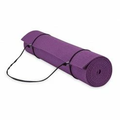 Gaiam Essentials 6 MM Yoga Mat With Strap - Purple Yoga Mats