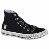 Converse Womens X Miley Cyrus Chuck Taylor Hi All Star Shoes - Black Footwear