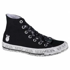 Converse Womens X Miley Cyrus Chuck Taylor Hi All Star Shoes - Black Footwear