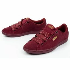 Puma Womens Vikky Ribbon Dots Shoes - Burgundy
