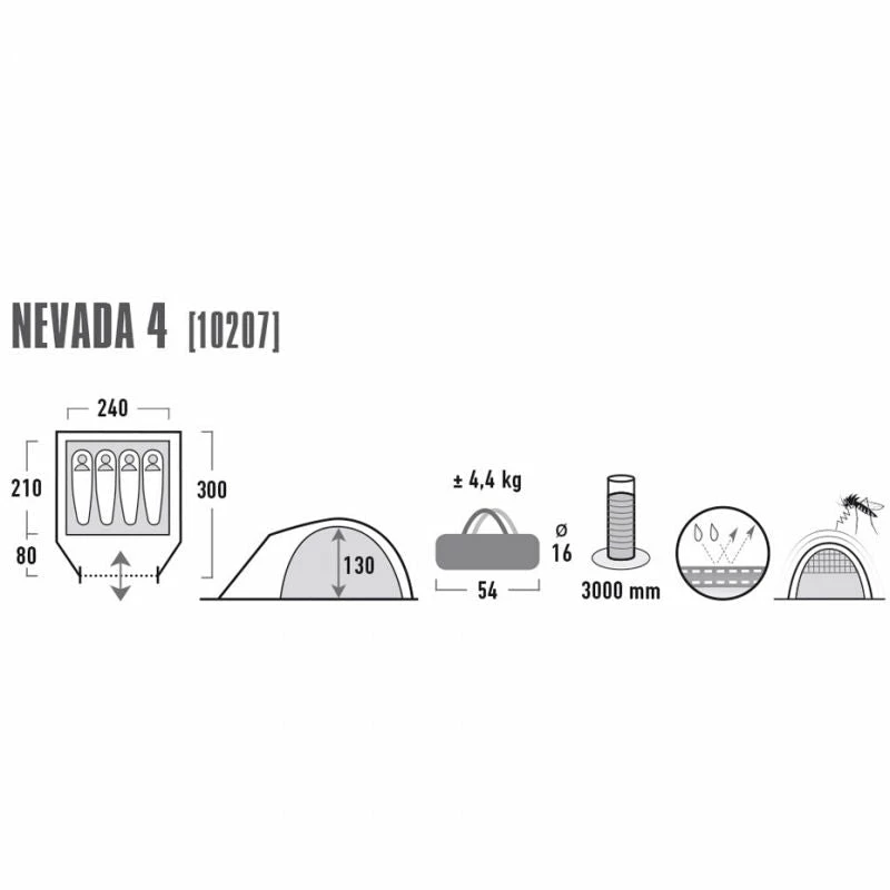 High Peak Nevada 4 Tent - Black