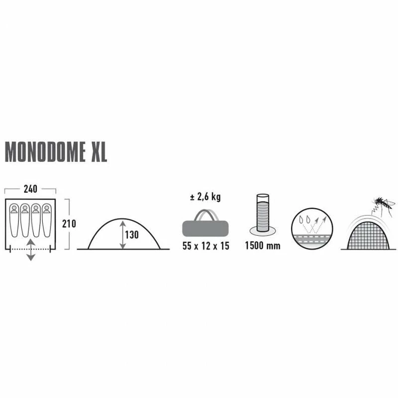 Tents High Peak Monodome 4 Tent - Black