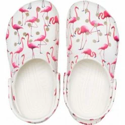 Crocs Junior Classic Party Clogs - White/Pink Footwear