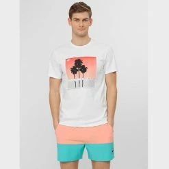 4F Mens Round Neck T-shirt - White Outdoor Clothing