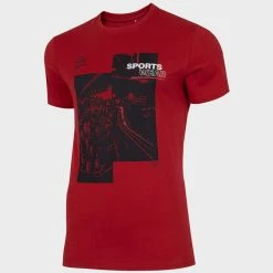 4F Mens Round Neck T-shirt - Red