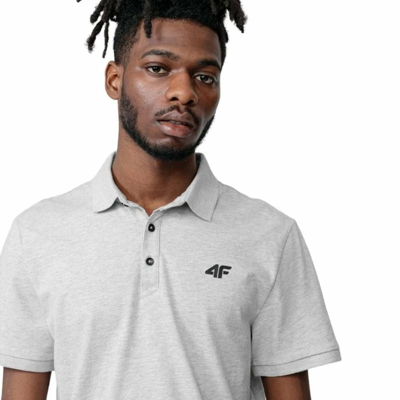 4F Mens Cotton T-shirt - Cool Light Gray Melange Outdoor Clothing