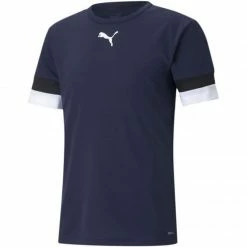 Outdoor Clothing Puma Mens TeamRise Jersey Peacoat T-shirt - Navy Blue
