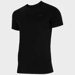 4F Mens Round Neck T-shirt - Black Outdoor Clothing