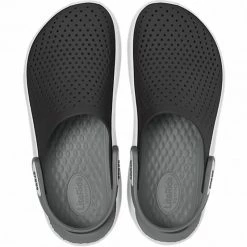 Crocs Mens LiteRide Clog Slides - Black/Gray