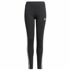 Climawarm Adidas Junior D2M 3 Stripes Tight Leggings - Black