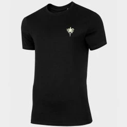 4F Mens Cotton T-shirt - Black Outdoor Clothing