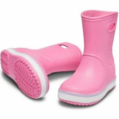 Crocs Junior Wellingtons Crocband Rain Boots - Pink