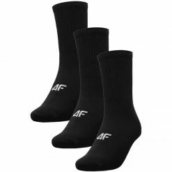 4F Mens Cotton Socks - Black Walking Socks