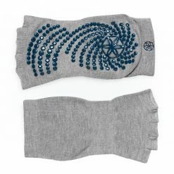 Gaiam Fingerless Anti-Slip Yoga Socks - Grey Yoga Accessories
