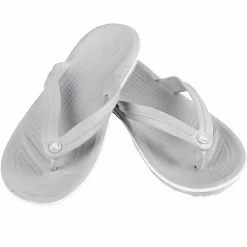 Slides Crocs Unisex Crocband Flip-Flops - Light Gray/White