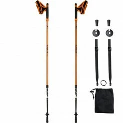 Alpinus Kungsleden Nordic Walking Poles - Orange Hiking
