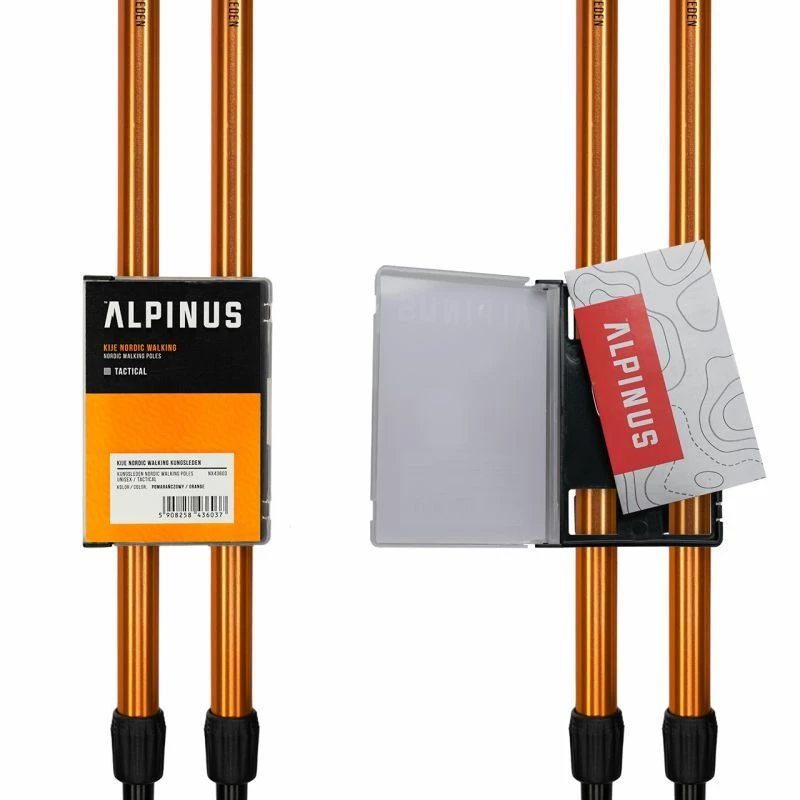 Alpinus Kungsleden Nordic Walking Poles - Orange Hiking