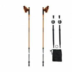 Alpinus Kungsleden Nordic Walking Poles - Orange Hiking