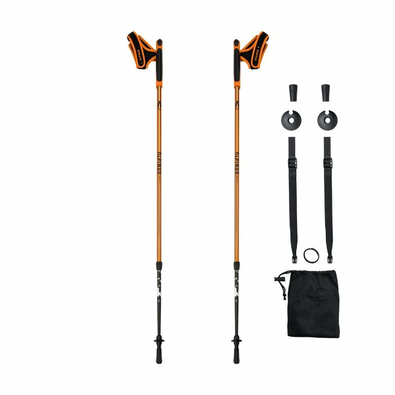 Alpinus Kungsleden Nordic Walking Poles - Orange Hiking