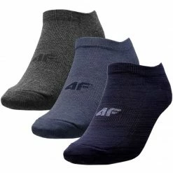 Walking Socks 4F Men's Sports Socks - Navy Blue/Dark Navy Blue/Navy Blue Melange