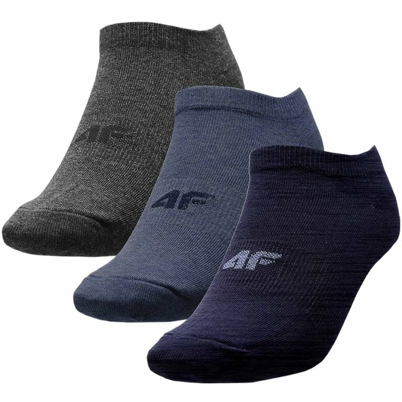 Walking Socks 4F Men's Sports Socks - Navy Blue/Dark Navy Blue/Navy Blue Melange