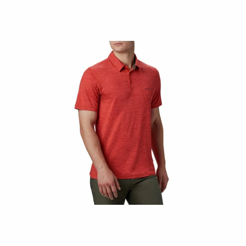 Columbia Mens Tech Trail Polo Shirt - Red Outdoor Clothing
