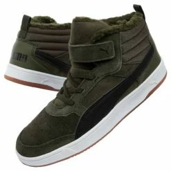 Puma Junior Rebound Street SD Fur PS Shoes - Green
