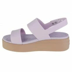 Slides Crocs Womens Brooklyn Low Wedge Clog - Violet