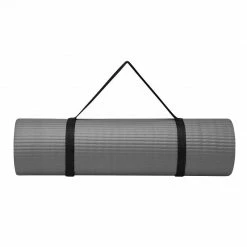 Gaiam 10 Mm Fitness Mat With Strap - Gray Yoga Mats