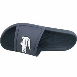Lacoste Mens Croco Slide 119 Slippers - Navy Blue Slides