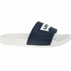 Levi's Batwing Slide Sandal - White/Black Slides