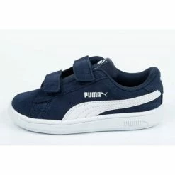 Puma Junior Smash V2 Shoes - Navy Blue