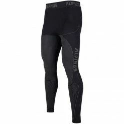 Alpinus Mens Active Base Layer Thermoactive Pants - Black/Gray Outdoor Clothing