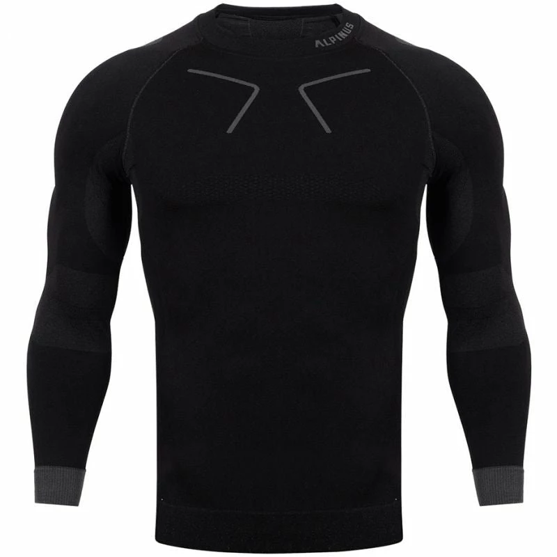 Alpinus Mens Tactical Base Layer Thermoactive T-Shirt - Black/Gray