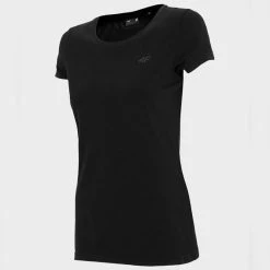 4F Womens Round Neck T-shirt - Black Outdoor Clothing
