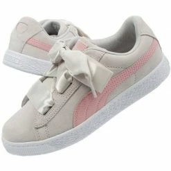 Footwear Puma Junior Suede Heart Circles Shoes - Gray/Pink
