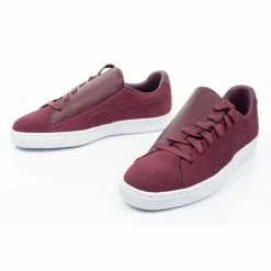 Footwear Puma Womens Suede Crush Frosted Shoes - Burgundy