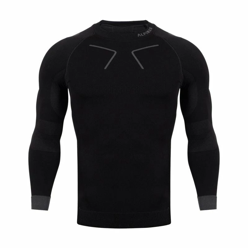 Alpinus Mens Tactical Base Layer Thermoactive T-Shirt - Black/Gray