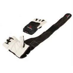 Meteor Unisex Bodybuilding Grip 10 Gloves - Black/White