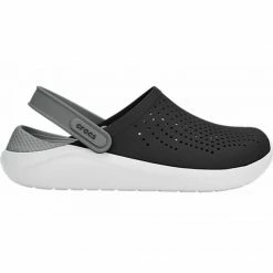 Crocs Mens LiteRide Clog Slides - Black/Gray