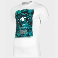 4F Mens Graphics T-shirt - White Outdoor Clothing
