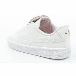 Puma Junior Basket Crush Patent Baby Shoes - White Footwear