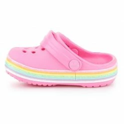 Crocs Kids Crocband Rainbow Glitter Clog - Pink