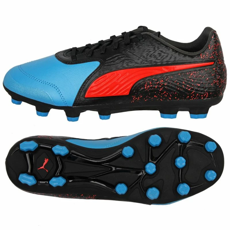 Trainers Puma Mens One 19.3 CC HG Football Boots - Blue/Black/Red