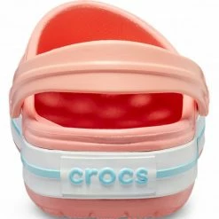 Crocs Womens Crocband Slippers - Light Pink/Turquoise Slides