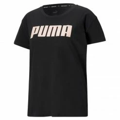 Puma Womens RTG Logo T-Shirt - Black Outdoor Clothing
