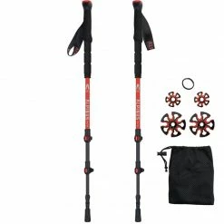 Hiking Alpinus Dhaulagiri Trekking Poles - Red